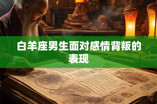 白羊座男生面对感情背叛的表现