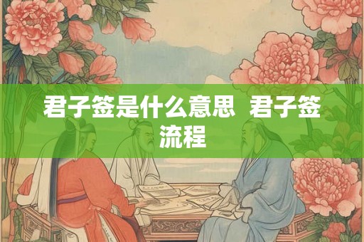 君子签是什么意思  君子签流程