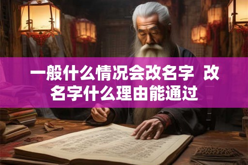 一般什么情况会改名字  改名字什么理由能通过