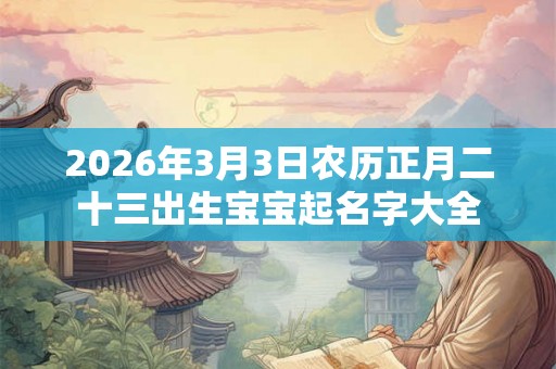 2026年3月3日农历正月二十三出生宝宝起名字大全