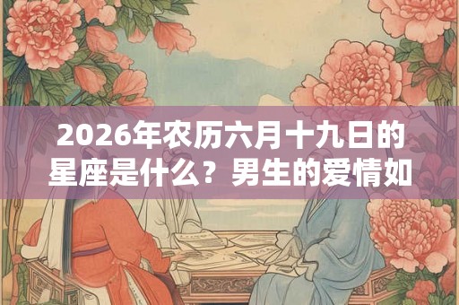 2026年农历六月十九日的星座是什么？男生的爱情如何？