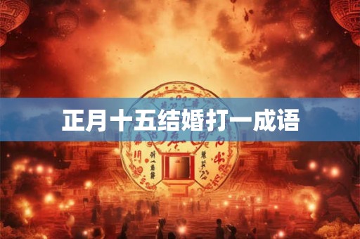 正月十五结婚打一成语