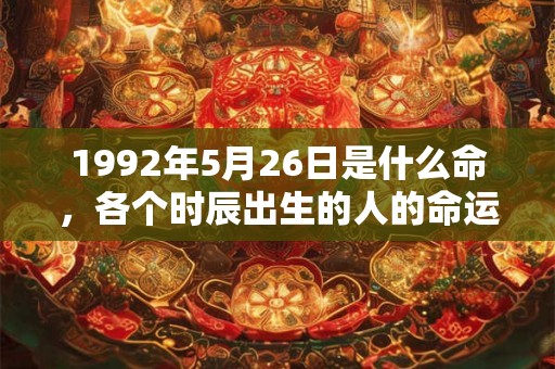 1992年5月26日是什么命，各个时辰出生的人的命运