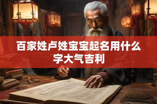 百家姓卢姓宝宝起名用什么字大气吉利