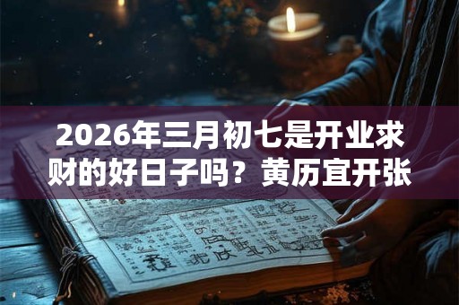 2026年三月初七是开业求财的好日子吗？黄历宜开张吗？