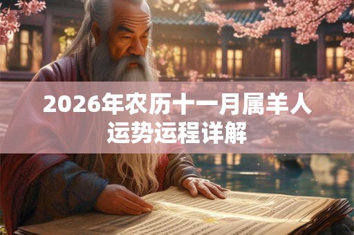 2026年农历十一月属羊人运势运程详解