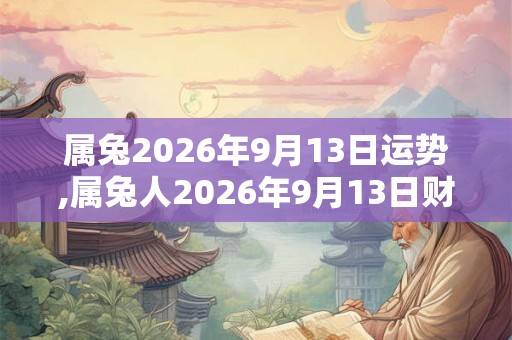 属兔2026年9月13日运势,属兔人2026年9月13日财运,生肖兔2026年9月13日运势