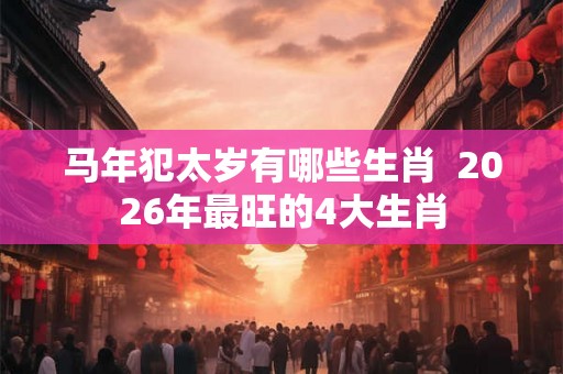 马年犯太岁有哪些生肖 2026年最旺的4大生肖 马年犯太岁有哪些生肖 2026年最旺的4大生肖