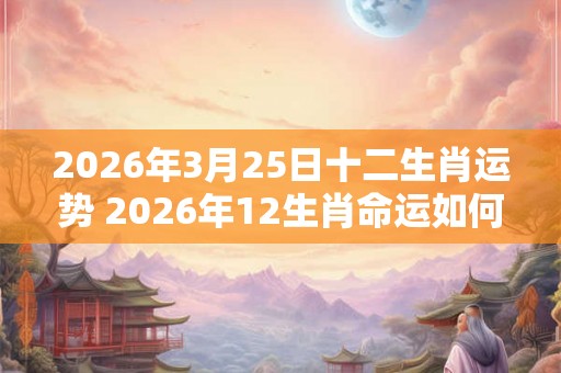 2026年3月25日十二生肖运势 2026年12生肖命运如何