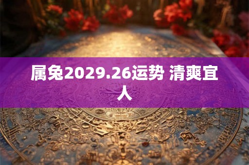 属兔2029.26运势 清爽宜人