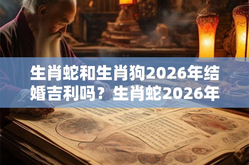 生肖蛇和生肖狗2026年结婚吉利吗?生肖蛇2026年会走好运吗? 生肖蛇和生肖狗2026年结婚吉利吗?生肖蛇2026年会走好运吗?