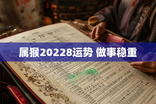 属猴20228运势 做事稳重 属猴20228运势 做事稳重
