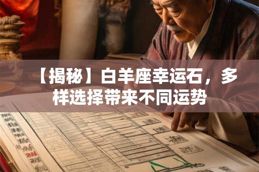 【揭秘】白羊座幸运石，多样选择带来不同运势