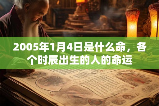 2005年1月4日是什么命，各个时辰出生的人的命运