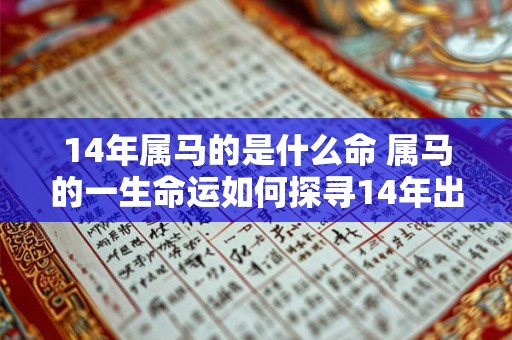 14年属马的是什么命 属马的一生命运如何探寻14年出生的人命