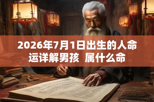 2026年7月1日出生的人命运详解男孩  属什么命