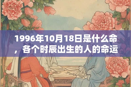 1996年10月18日是什么命，各个时辰出生的人的命运