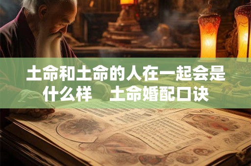 土命和土命的人在一起会是什么样 土命婚配口诀 土命和土命的人在一起会是什么样 土命婚配口诀