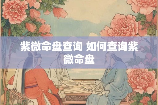 紫微命盘查询 如何查询紫微命盘