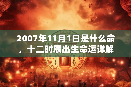 2007年11月1日是什么命，十二时辰出生命运详解