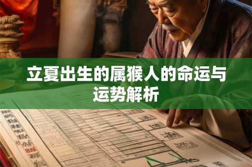立夏出生的属猴人的命运与运势解析