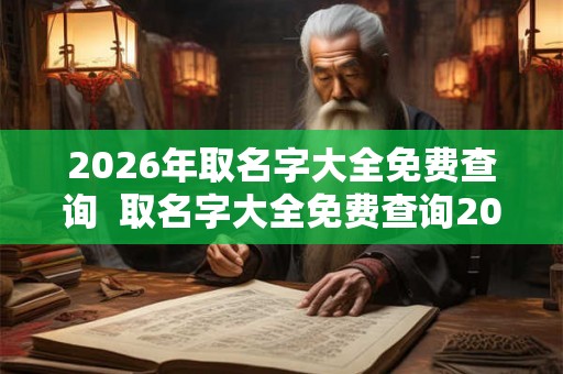 2026年取名字大全免费查询  取名字大全免费查询2026