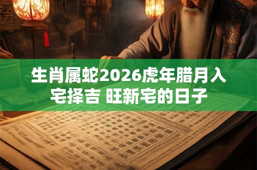 生肖属蛇2026虎年腊月入宅择吉 旺新宅的日子