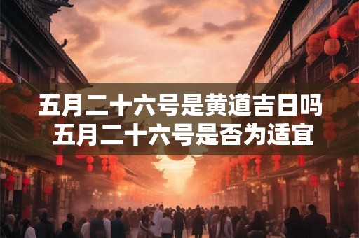 五月二十六号是黄道吉日吗 五月二十六号是否为适宜开业婚嫁等吉祥事宜的黄道吉日