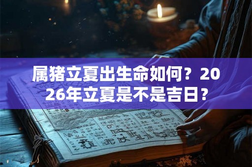 属猪立夏出生命如何?2026年立夏是不是吉日? 属猪立夏出生命如何?2026年立夏是不是吉日?