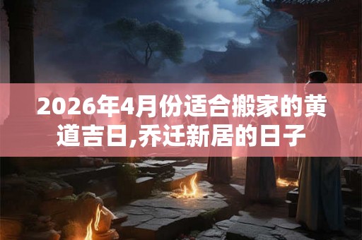 2026年4月份适合搬家的黄道吉日,乔迁新居的日子