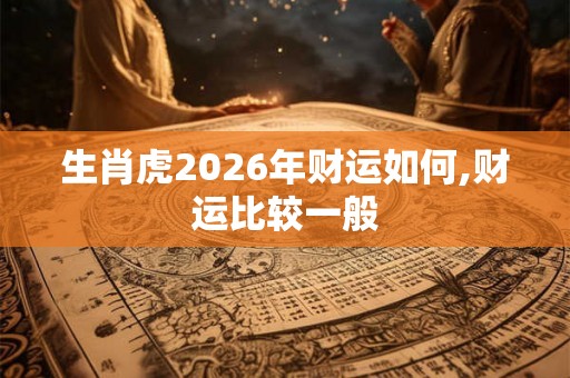 生肖虎2026年财运如何,财运比较一般