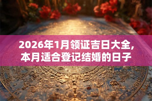 2026年1月领证吉日大全,本月适合登记结婚的日子