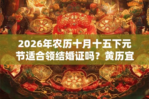 2026年农历十月十五下元节适合领结婚证吗？黄历宜忌如何？