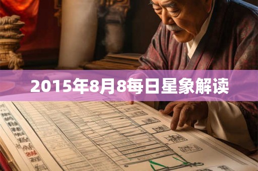2015年8月8每日星象解读
