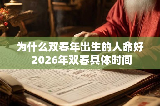 为什么双春年出生的人命好 2026年双春具体时间