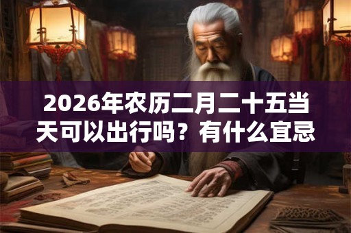 2026年农历二月二十五当天可以出行吗？有什么宜忌？