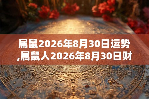 属鼠2026年8月30日运势,属鼠人2026年8月30日财运,生肖鼠2026年8月30日运势