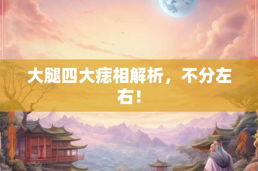 大腿四大痣相解析，不分左右！