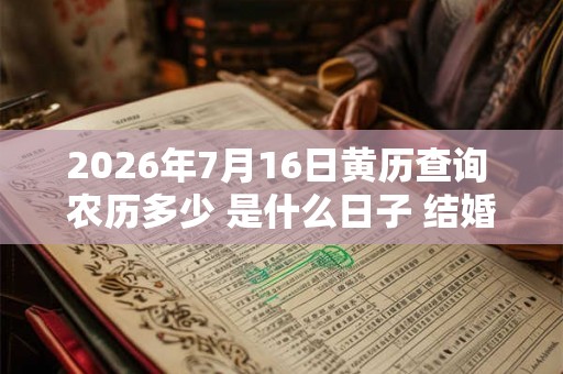2026年7月16日黄历查询 农历多少 是什么日子 结婚吉时