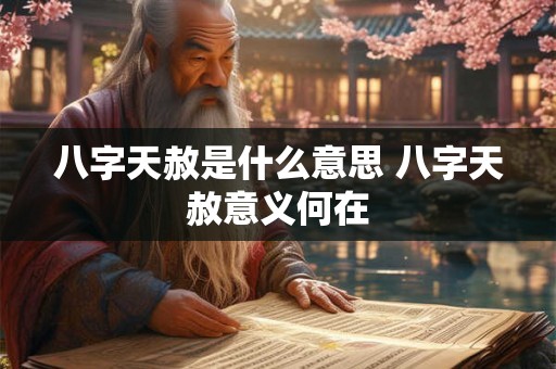 八字天赦是什么意思 八字天赦意义何在
