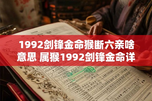 1992剑锋金命猴断六亲啥意思 属猴1992剑锋金命详解