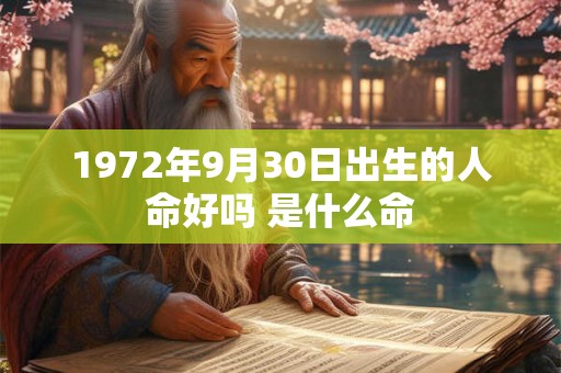 1972年9月30日出生的人命好吗 是什么命