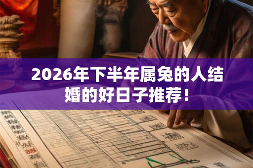 2026年下半年属兔的人结婚的好日子推荐！