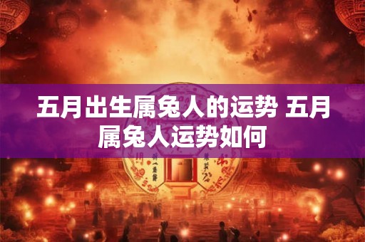 五月出生属兔人的运势 五月属兔人运势如何