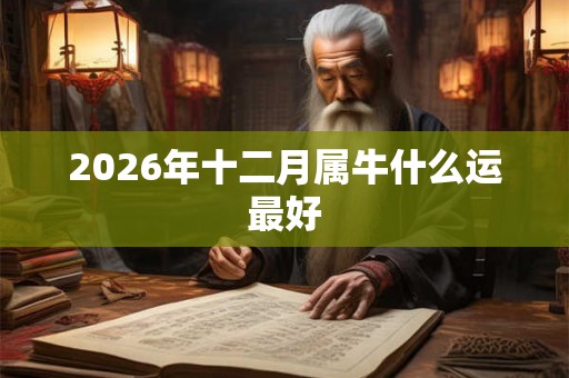 2026年十二月属牛什么运最好