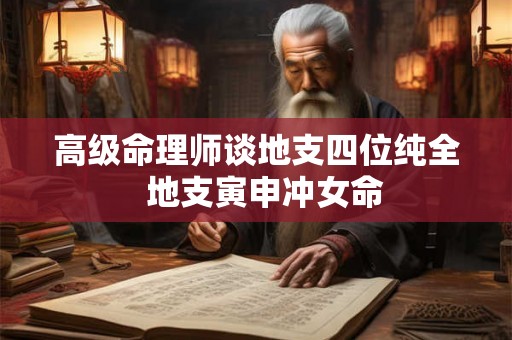 高级命理师谈地支四位纯全  地支寅申冲女命