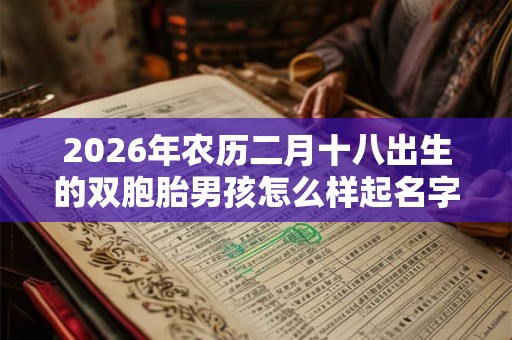 2026年农历二月十八出生的双胞胎男孩怎么样起名字，五行属什么