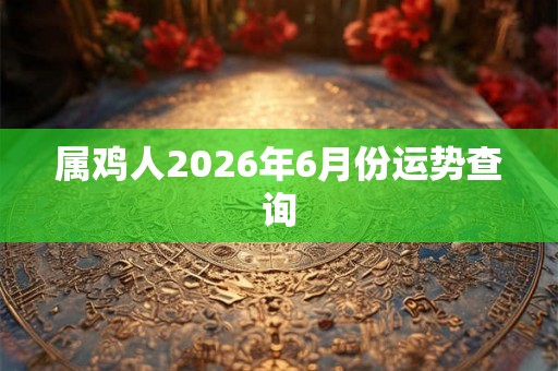 属鸡人2026年6月份运势查询