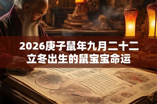 2026庚子鼠年九月二十二立冬出生的鼠宝宝命运