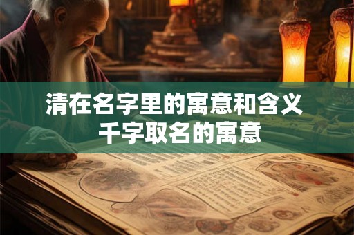 清在名字里的寓意和含义  千字取名的寓意